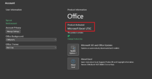 An example of the product being activated