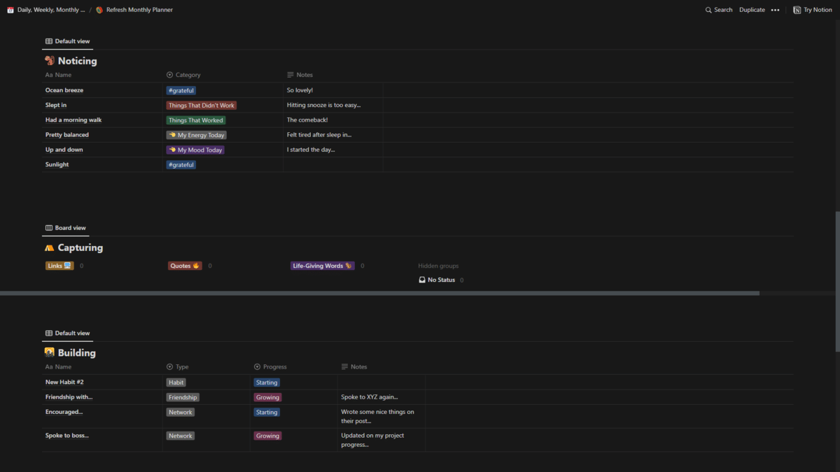 Overview of Refresh Monthly Planner by Template Road