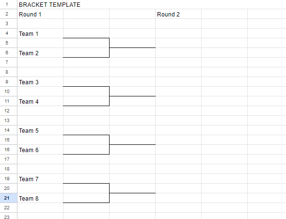 How to make brackets for the other rounds and teams