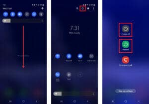 How to power off a Samsung phone without the power button